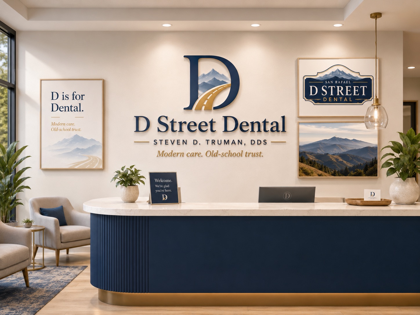 D Street Dental Group reception, San Rafael, CA